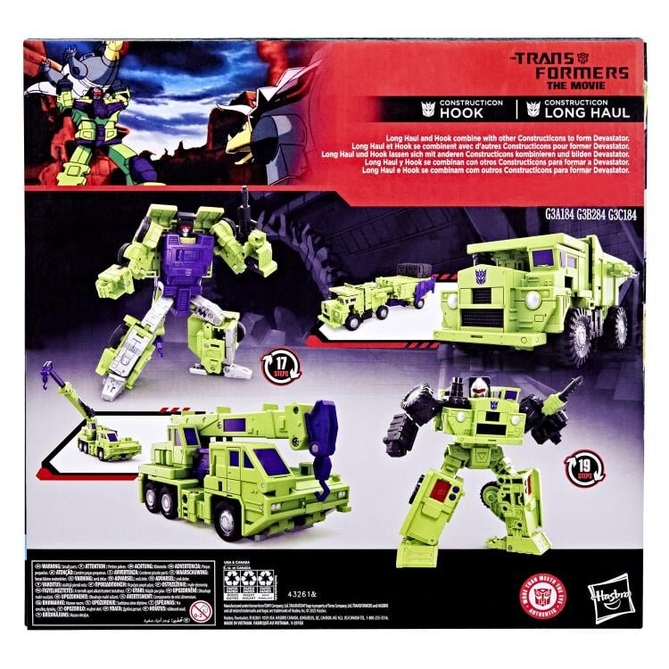 The Transformers: The Movie Studio Series Commander Constructicons Long Haul & Hook Action Figure 2-Pack