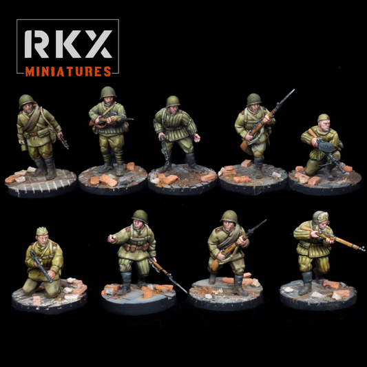 1/56 28mm Soviet Rifle Squad For Tabletop Wargaming