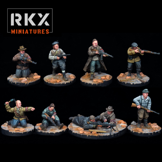 1/56 28mm Volksturm Fighting Squad For Tabletop Wargaming