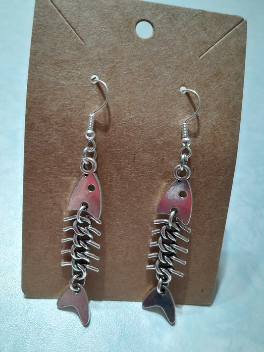 Fish Skeleton Earrings